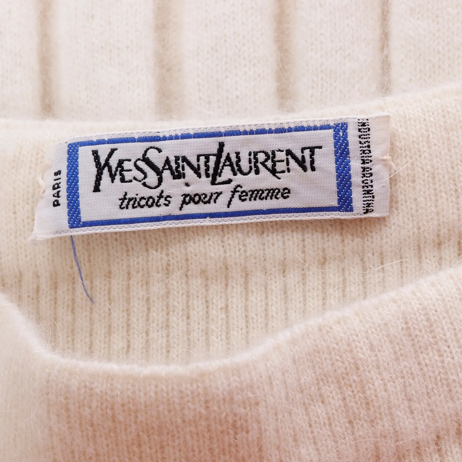 1990s Yves Saint Laurent Ivory Cashmere Pleated Knit Skirt