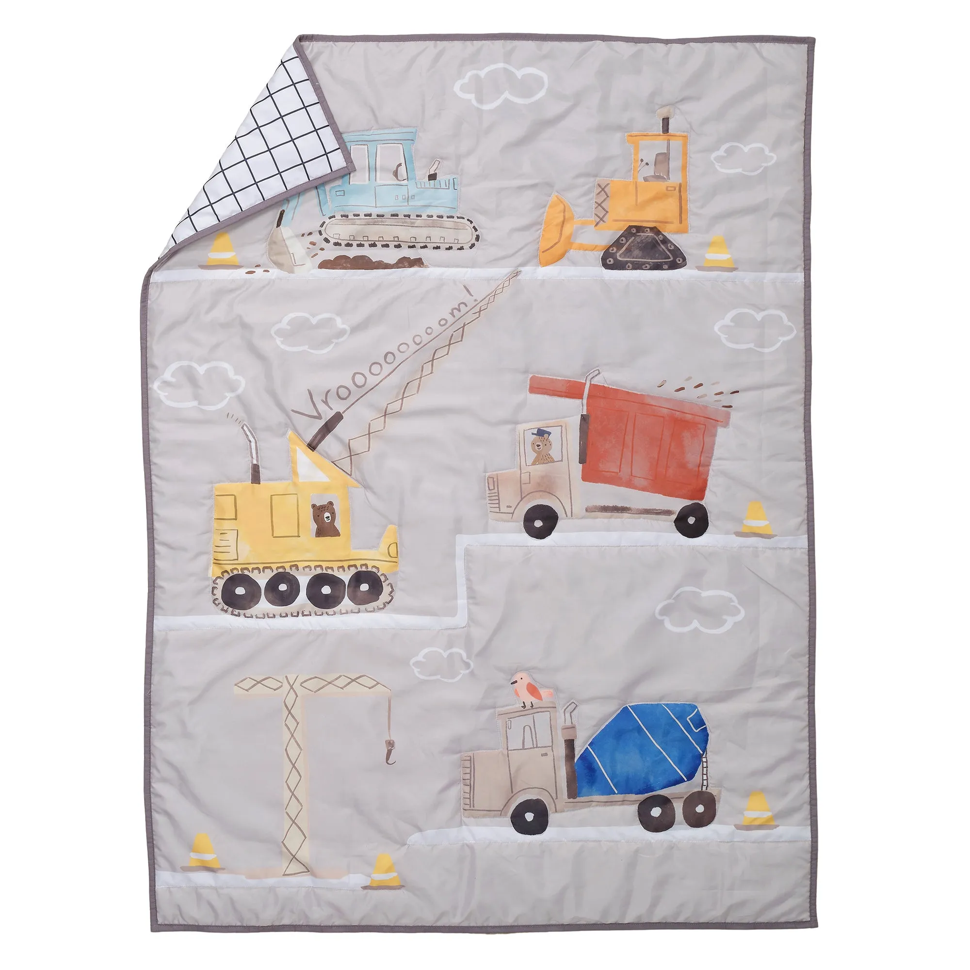 4-Piece Construction Zone Toddler Bedding Set