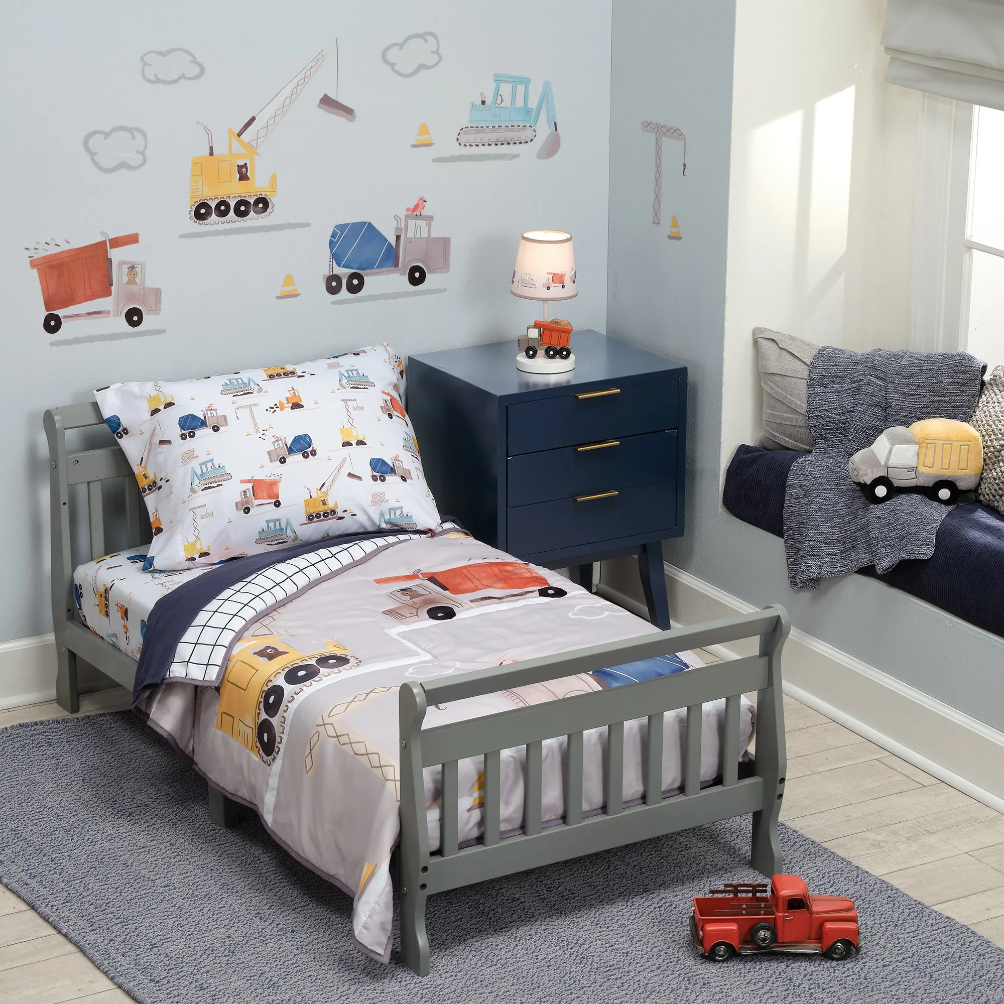 4-Piece Construction Zone Toddler Bedding Set