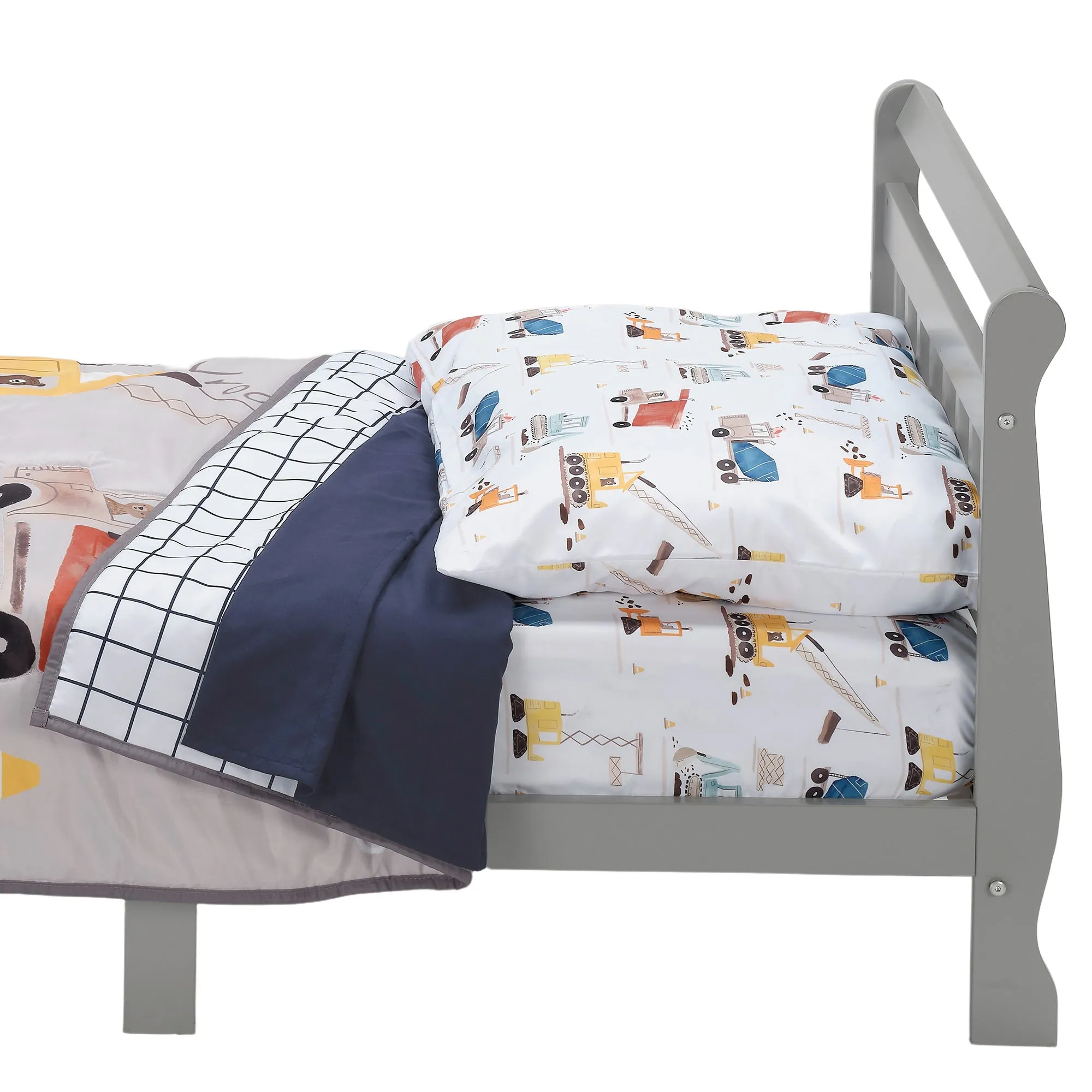 4-Piece Construction Zone Toddler Bedding Set