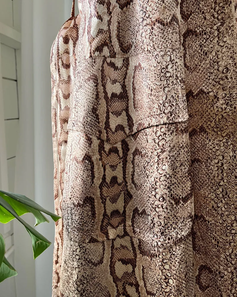 70s Snakeskin Print Rain Coat | M