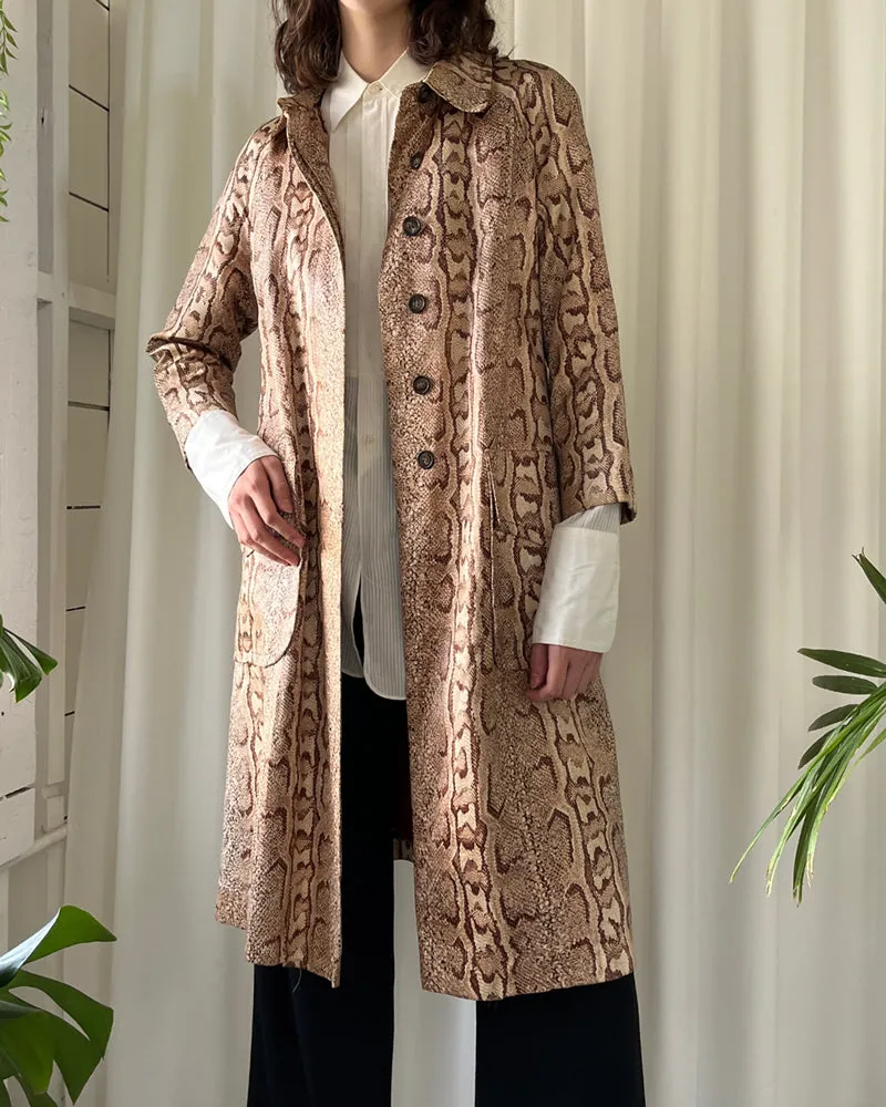 70s Snakeskin Print Rain Coat | M