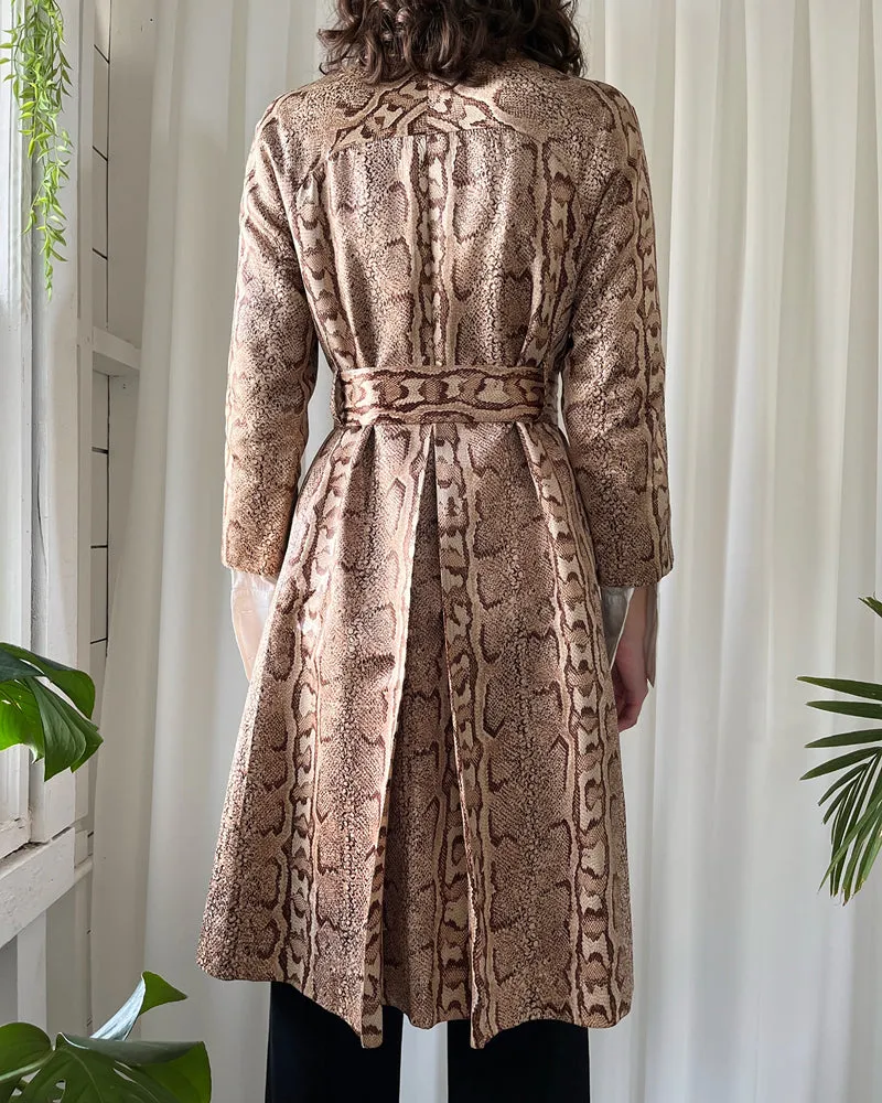 70s Snakeskin Print Rain Coat | M