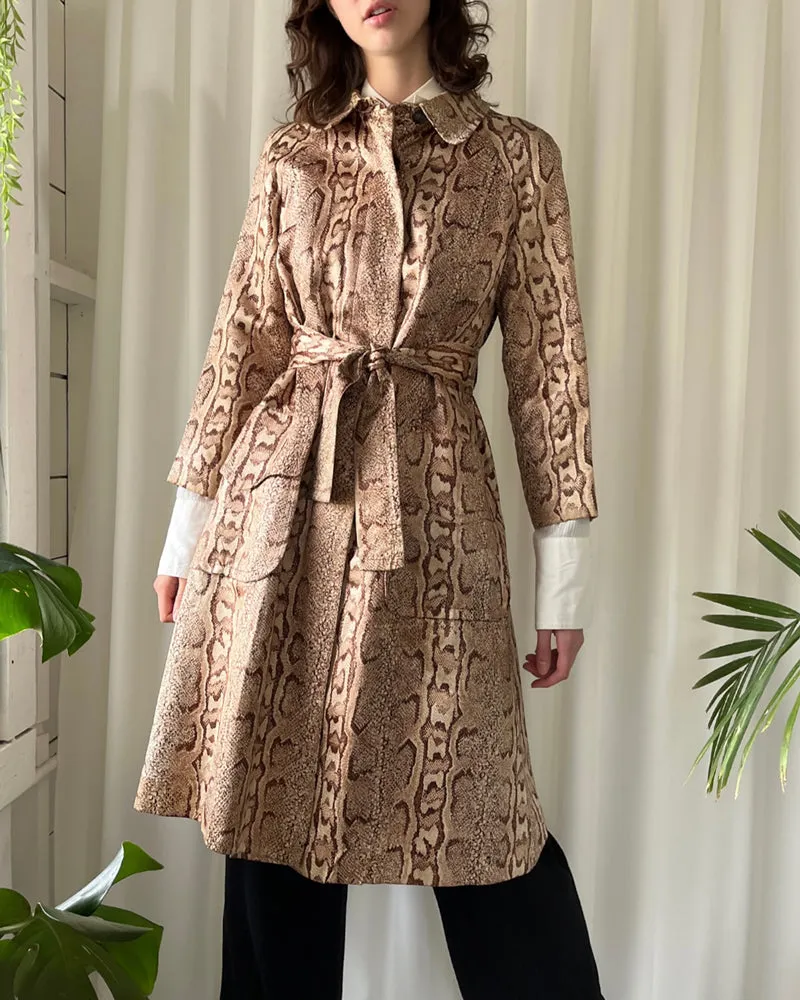 70s Snakeskin Print Rain Coat | M