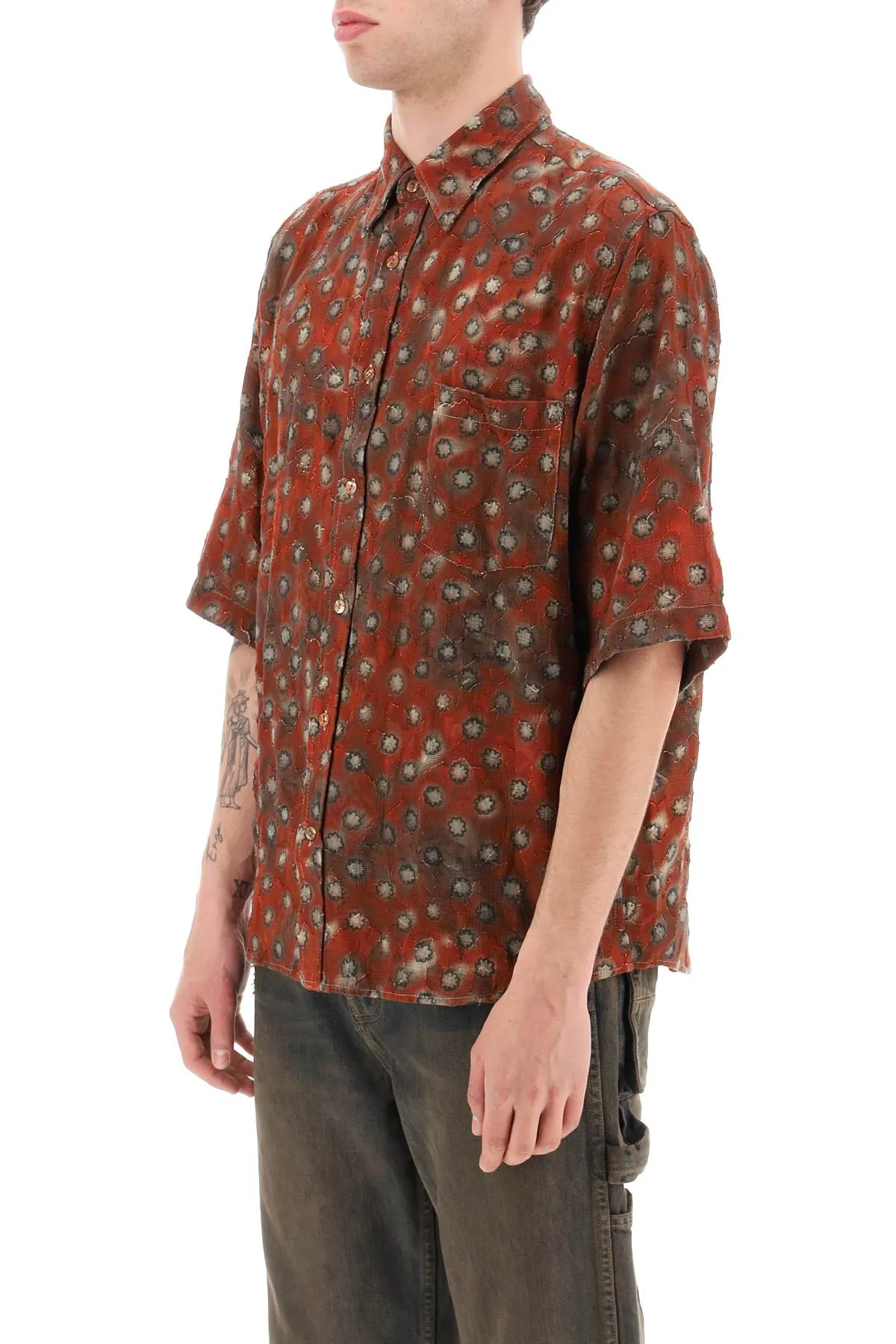 Acne studios short-sleeved jacquard shirt