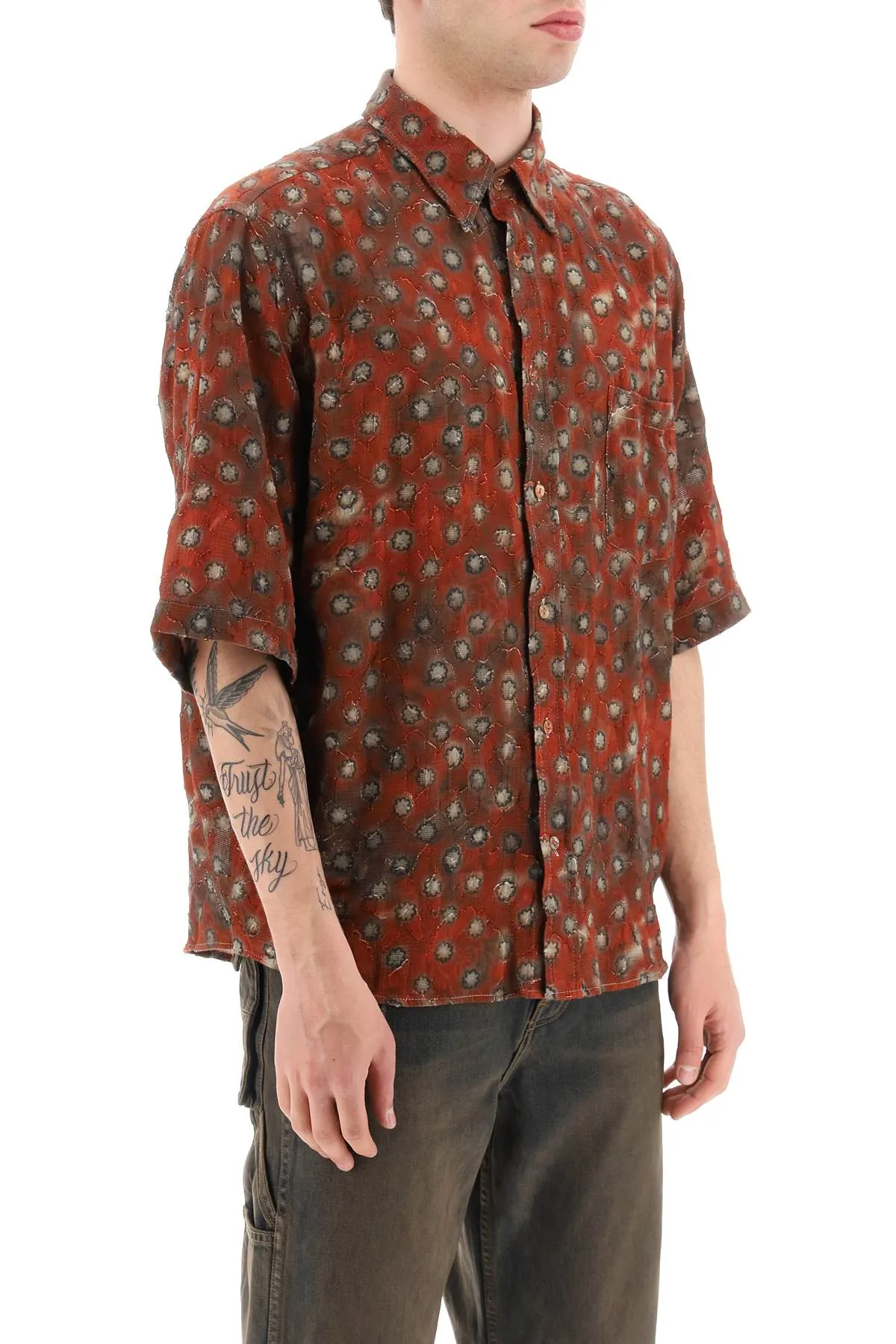 Acne studios short-sleeved jacquard shirt