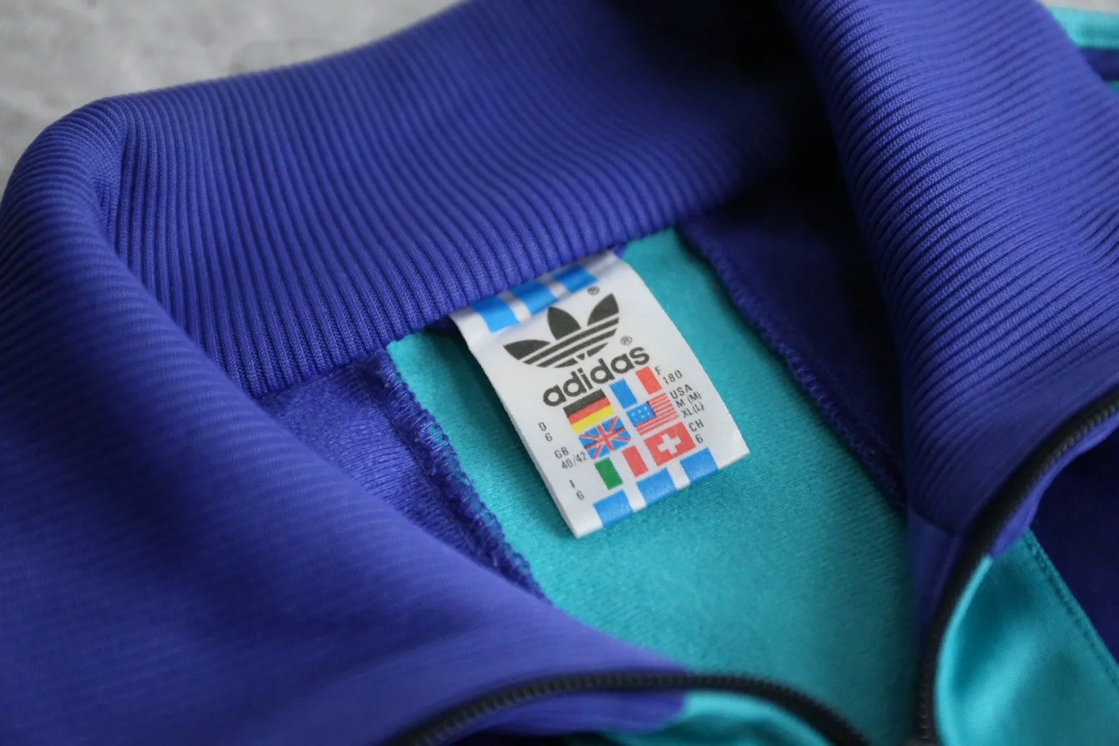 ''adidas'' blue x gray track jacket