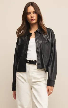 All day Cropped Faux Leather Jacket