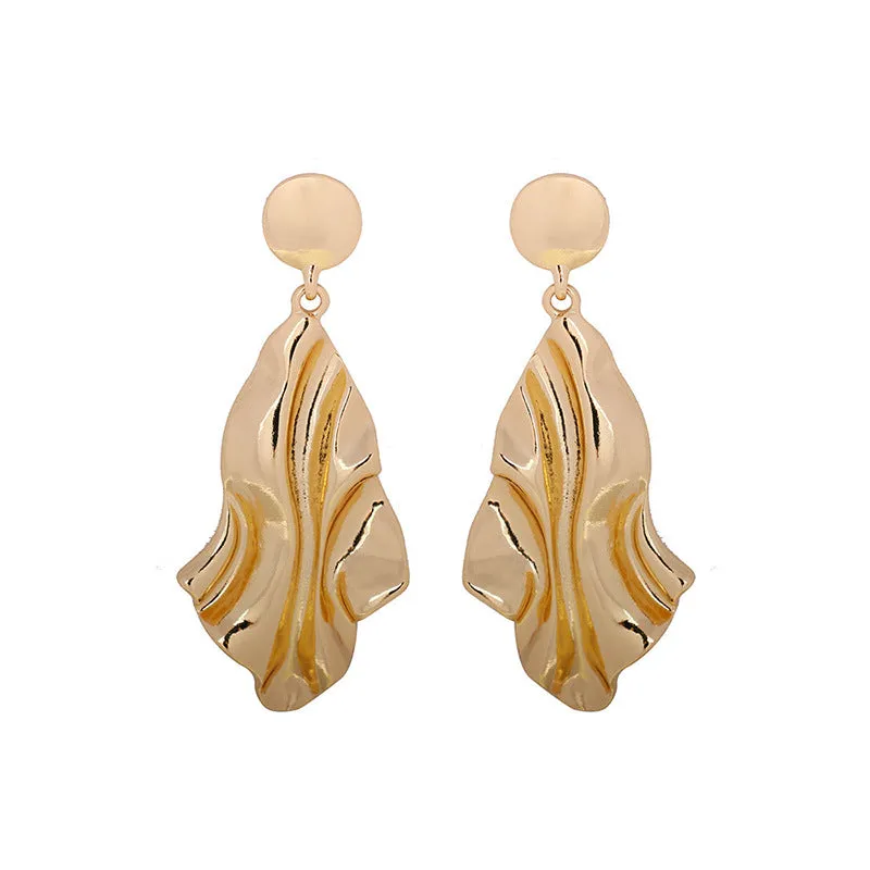 Alloy Water Ripple Exaggerated Earrings - Vienna Verve Collection