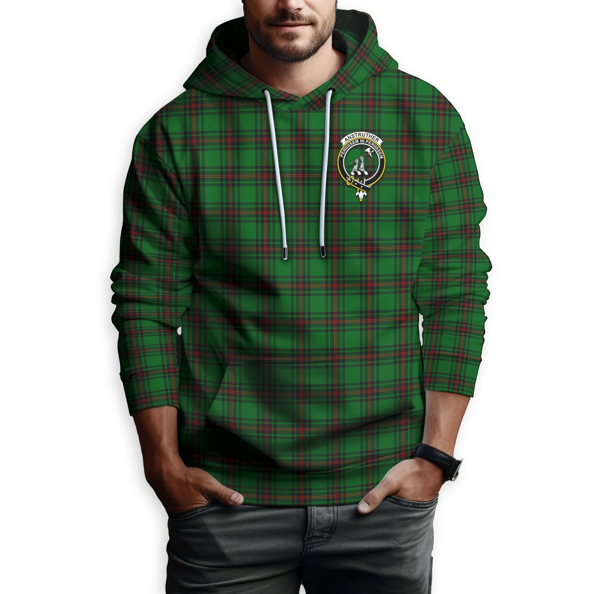 Anstruther Tartan Hoodie with Family Crest