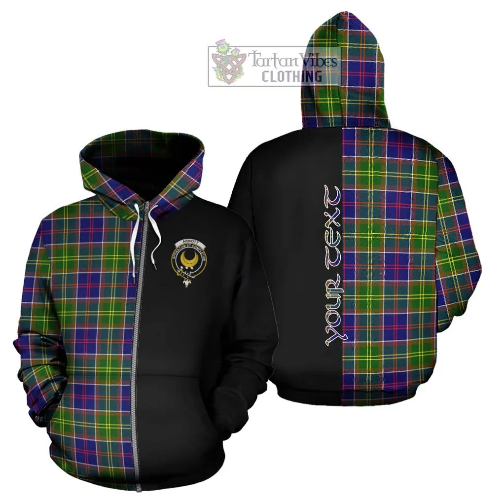 Arnott Tartan Hoodie with Family Crest and Half Of Me Style