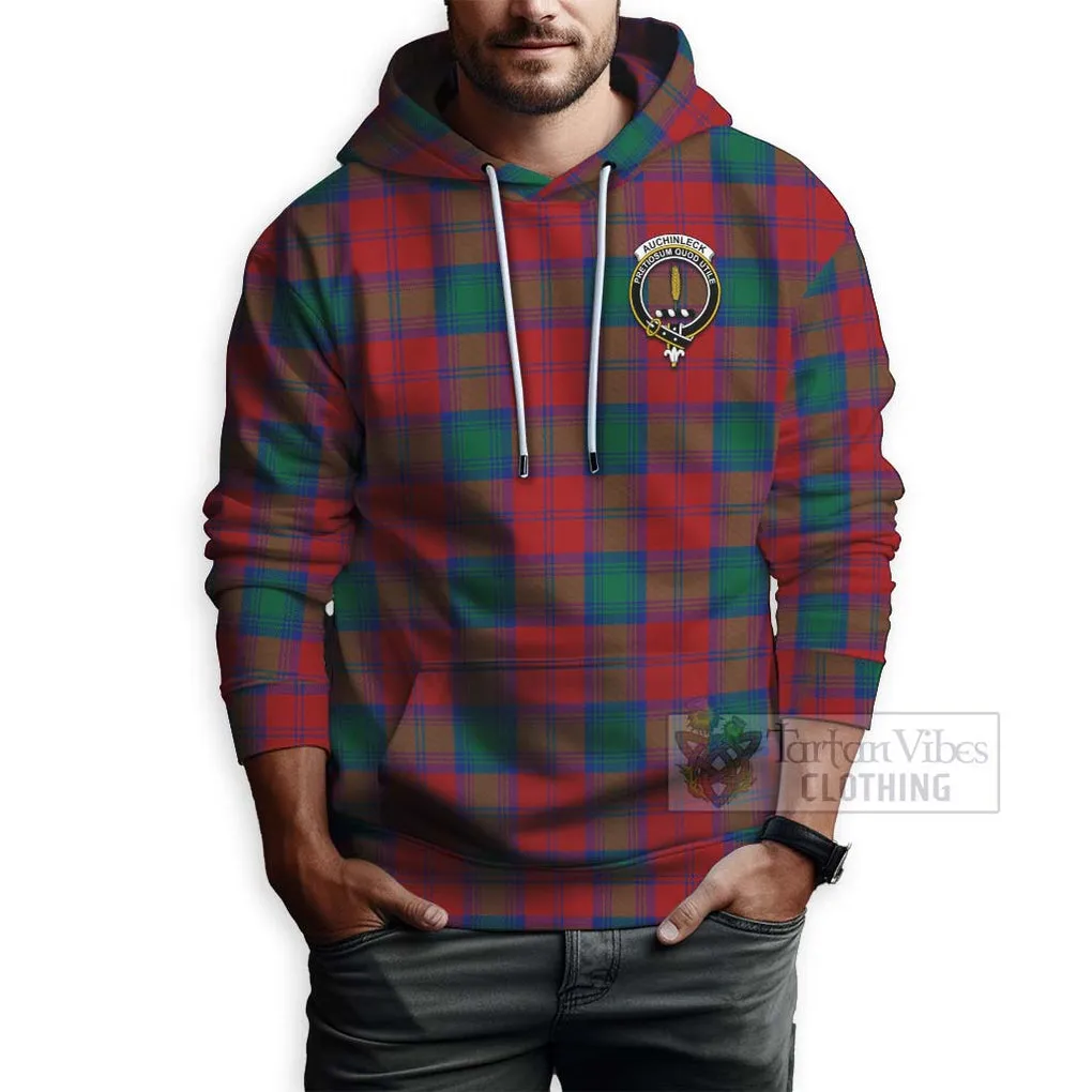 Auchinleck (Affleck) Tartan Hoodie with Family Crest Celtic Skull Style