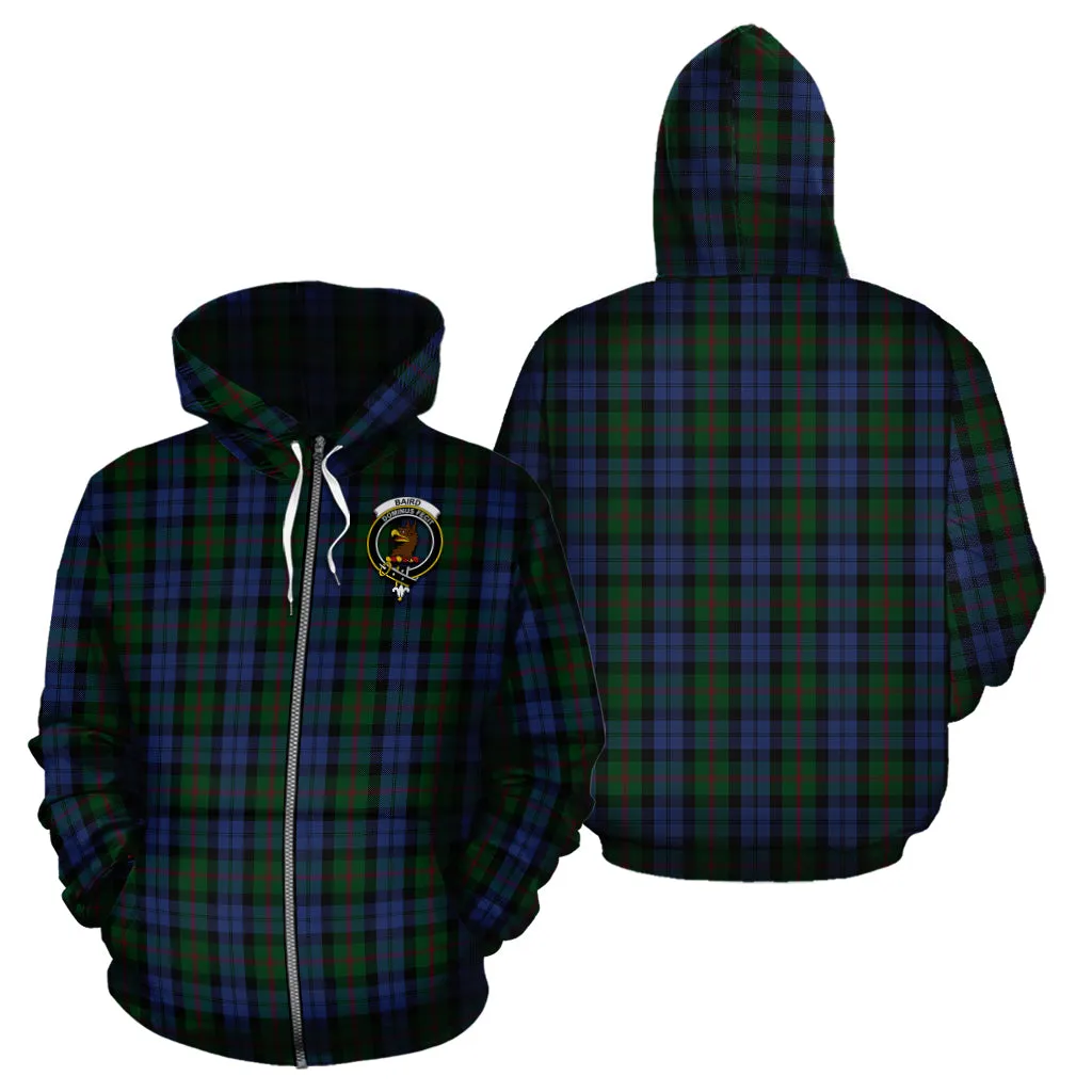 Baird Tartan Hoodie with Family Crest