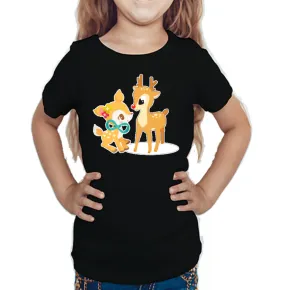 Bambi and Friend Little Girl's T Shirt D12