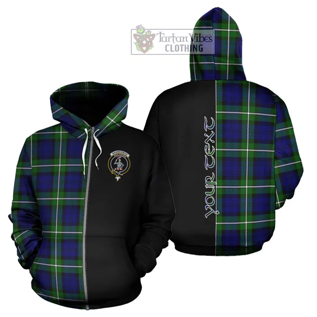 Bannerman Tartan Hoodie with Family Crest and Half Of Me Style