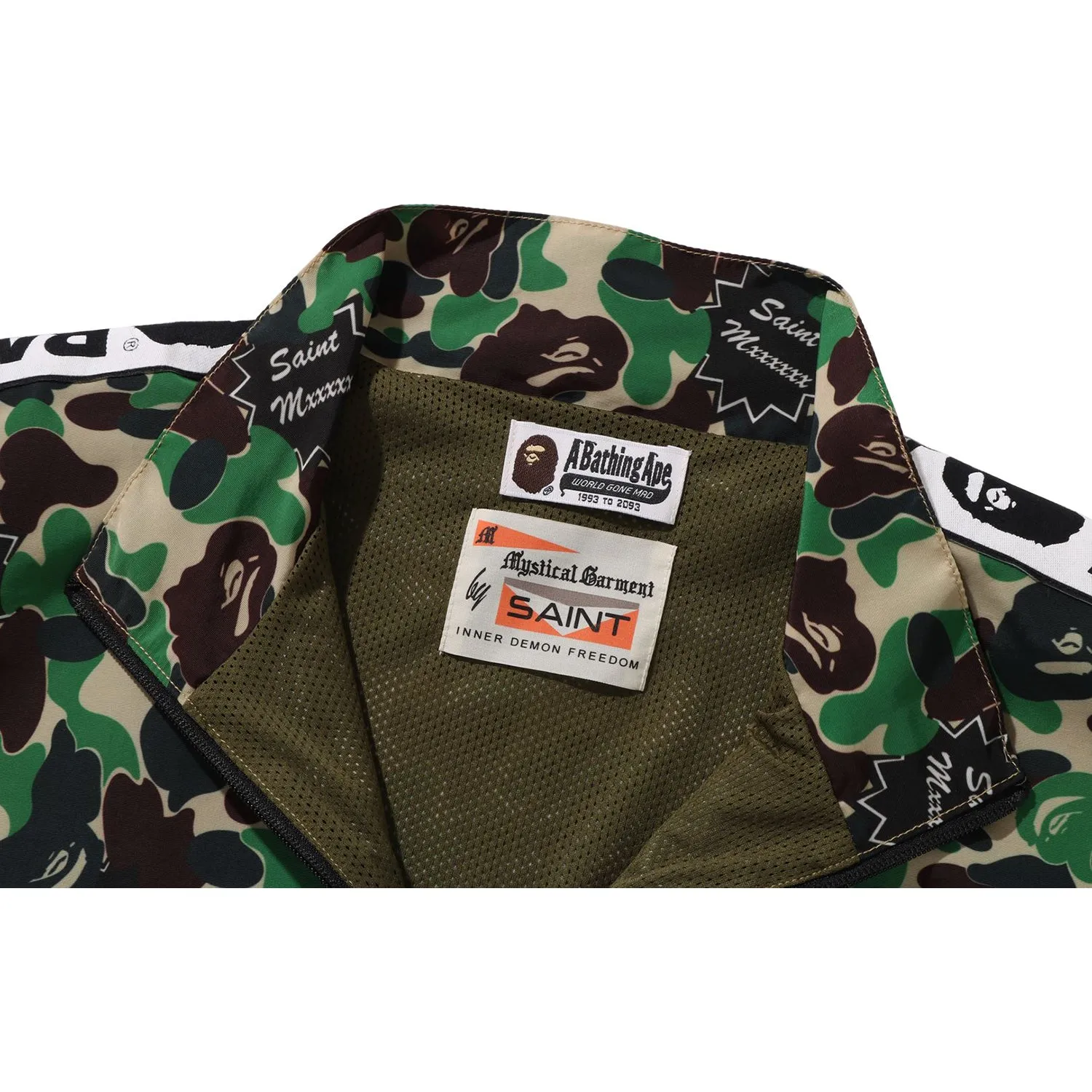 BAPE X SAINT MXXXXXX ABC CAMO TRACK JACKET MENS