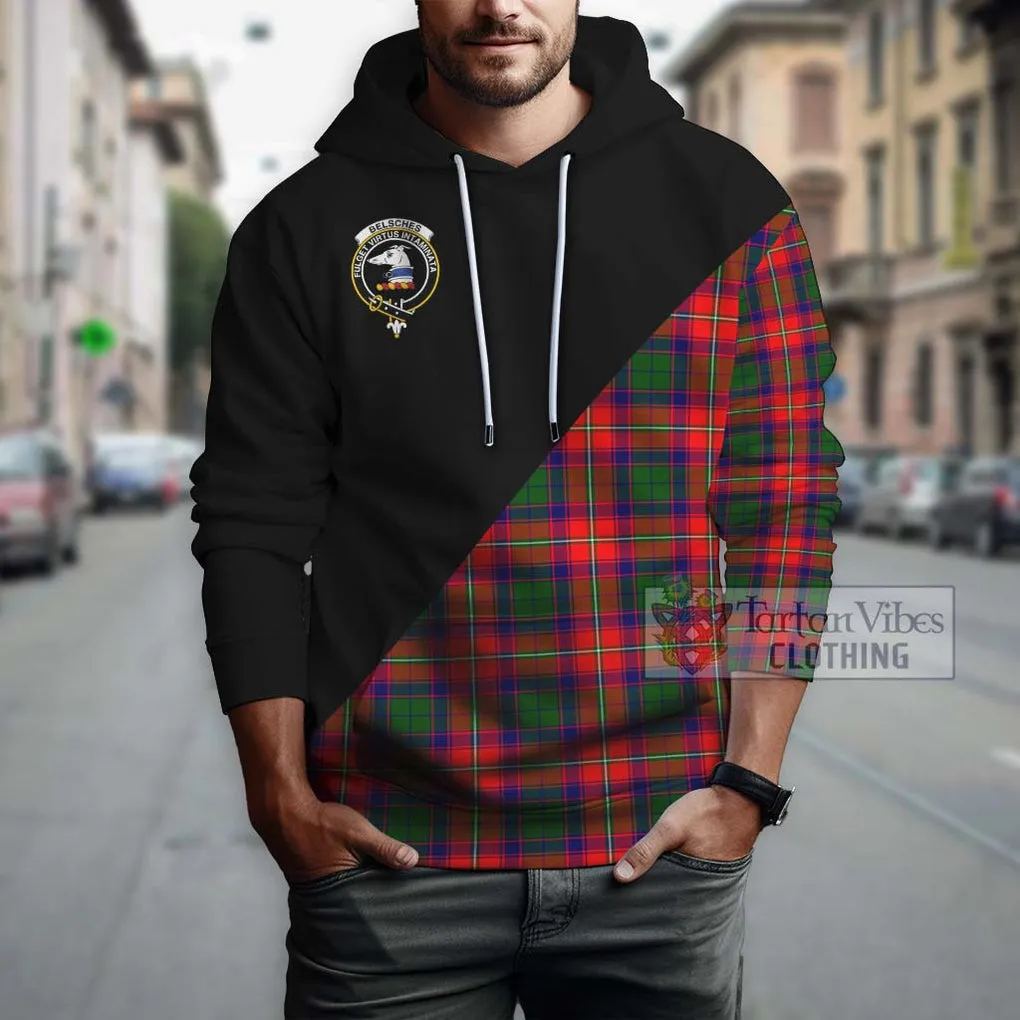 Belsches Tartan Hoodie with Family Crest and Military Logo Style