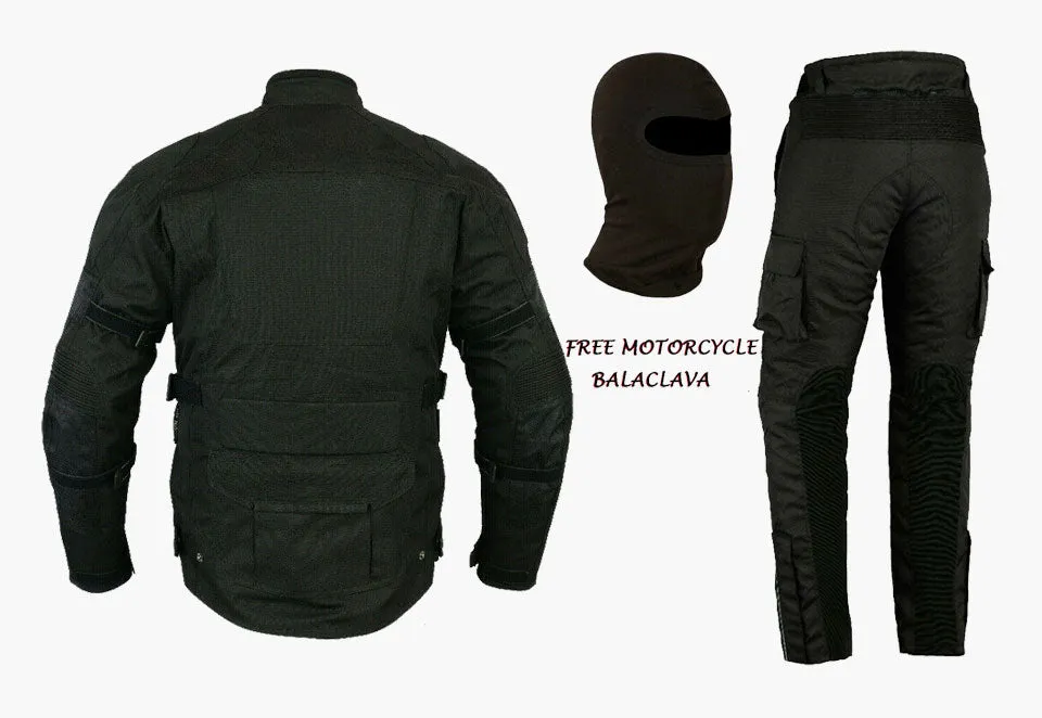 BGA 2PC Suit Waterproof Motorcycle Jacket with Cargo Trousers