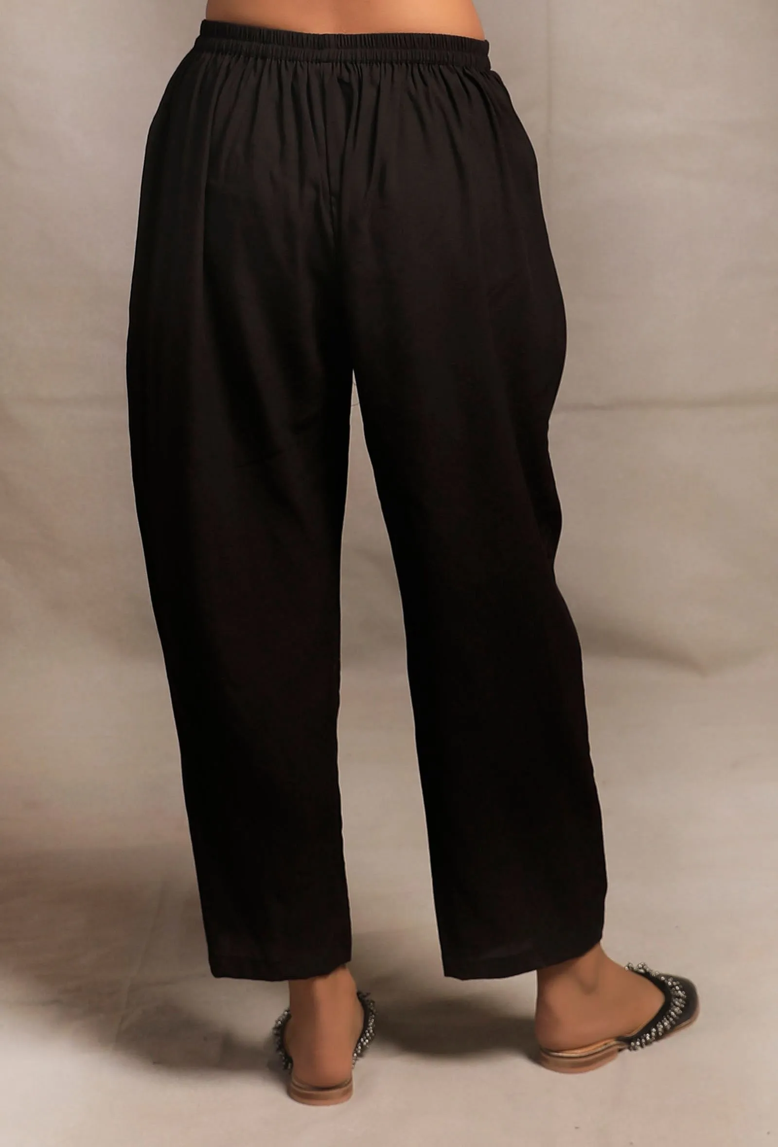 Black Flex Narrow Straight Pants