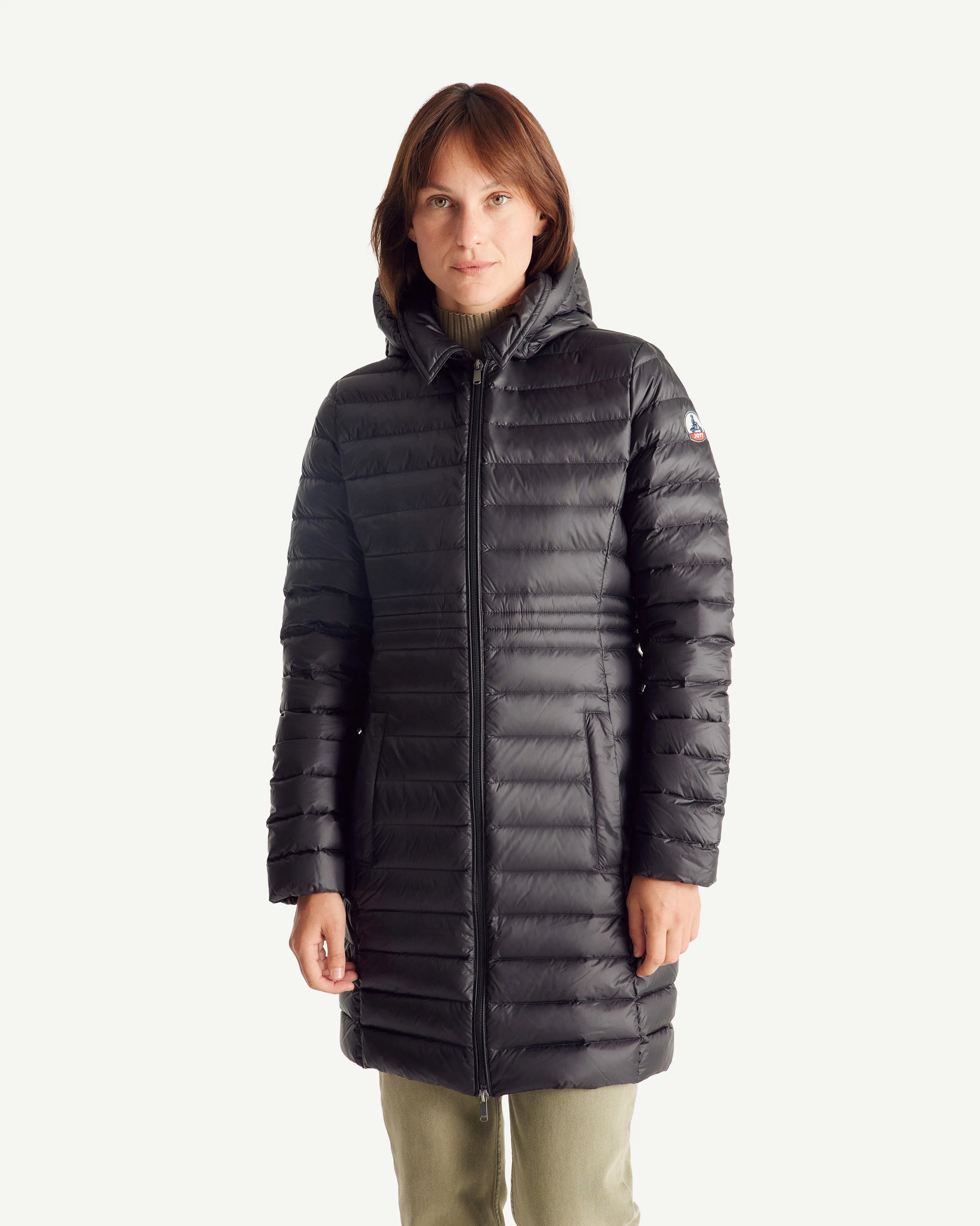 Black Vero long hooded puffer jacket