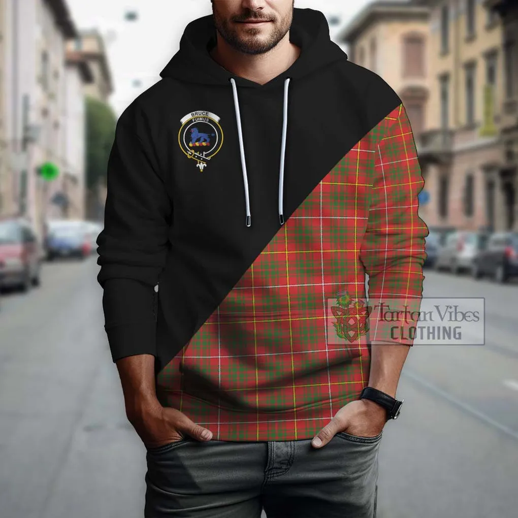 Bruce Modern Tartan Hoodie with Family Crest and Military Logo Style