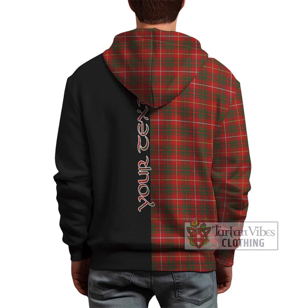 Bruce Tartan Hoodie with Family Crest and Half Of Me Style