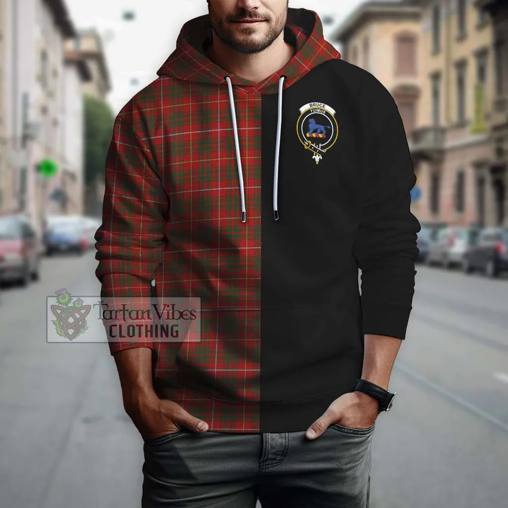 Bruce Tartan Hoodie with Family Crest and Half Of Me Style