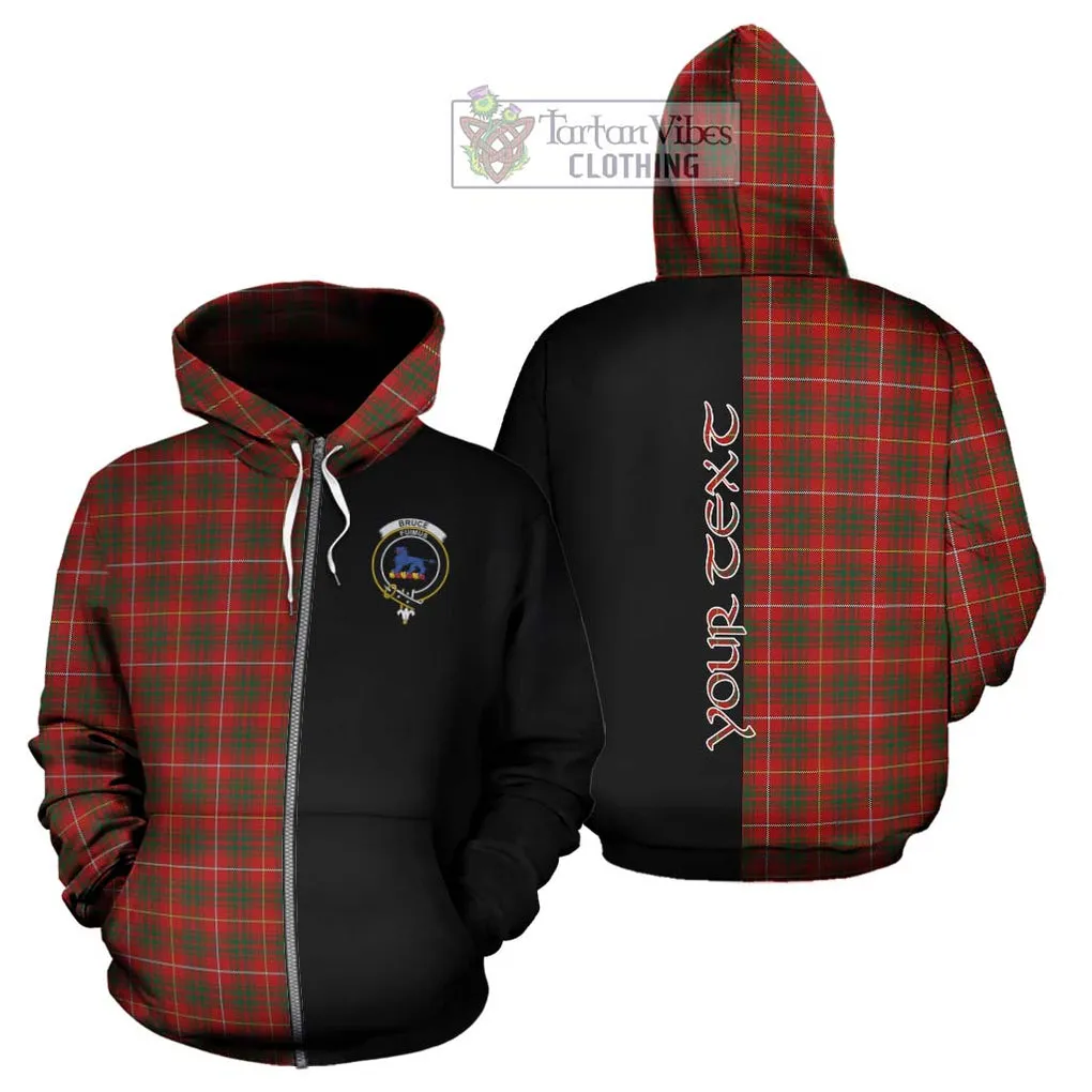 Bruce Tartan Hoodie with Family Crest and Half Of Me Style