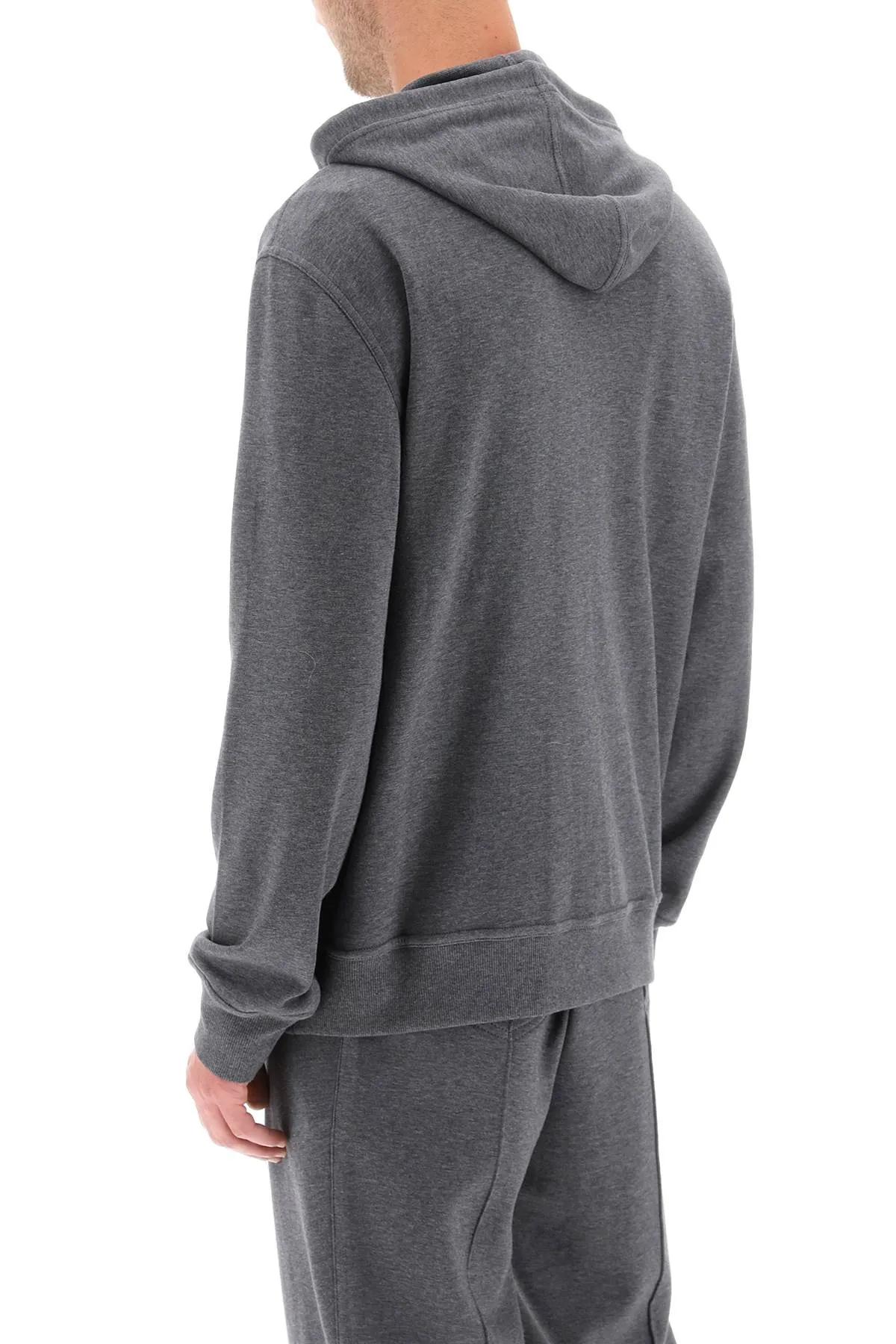 Brunello cucinelli hoodie with zipper in techno cotton