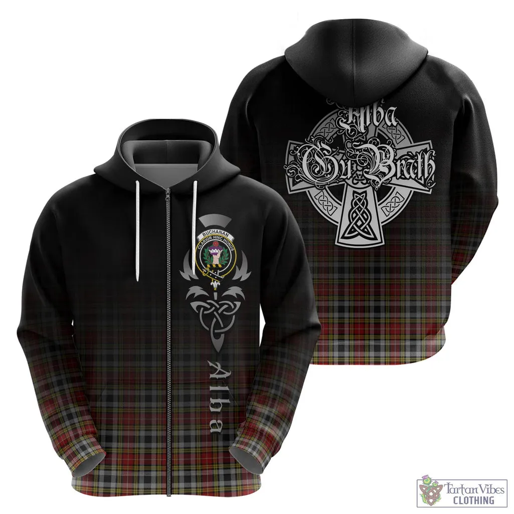 Buchanan Old Dress Tartan Hoodie Featuring Alba Gu Brath Family Crest Celtic Inspired