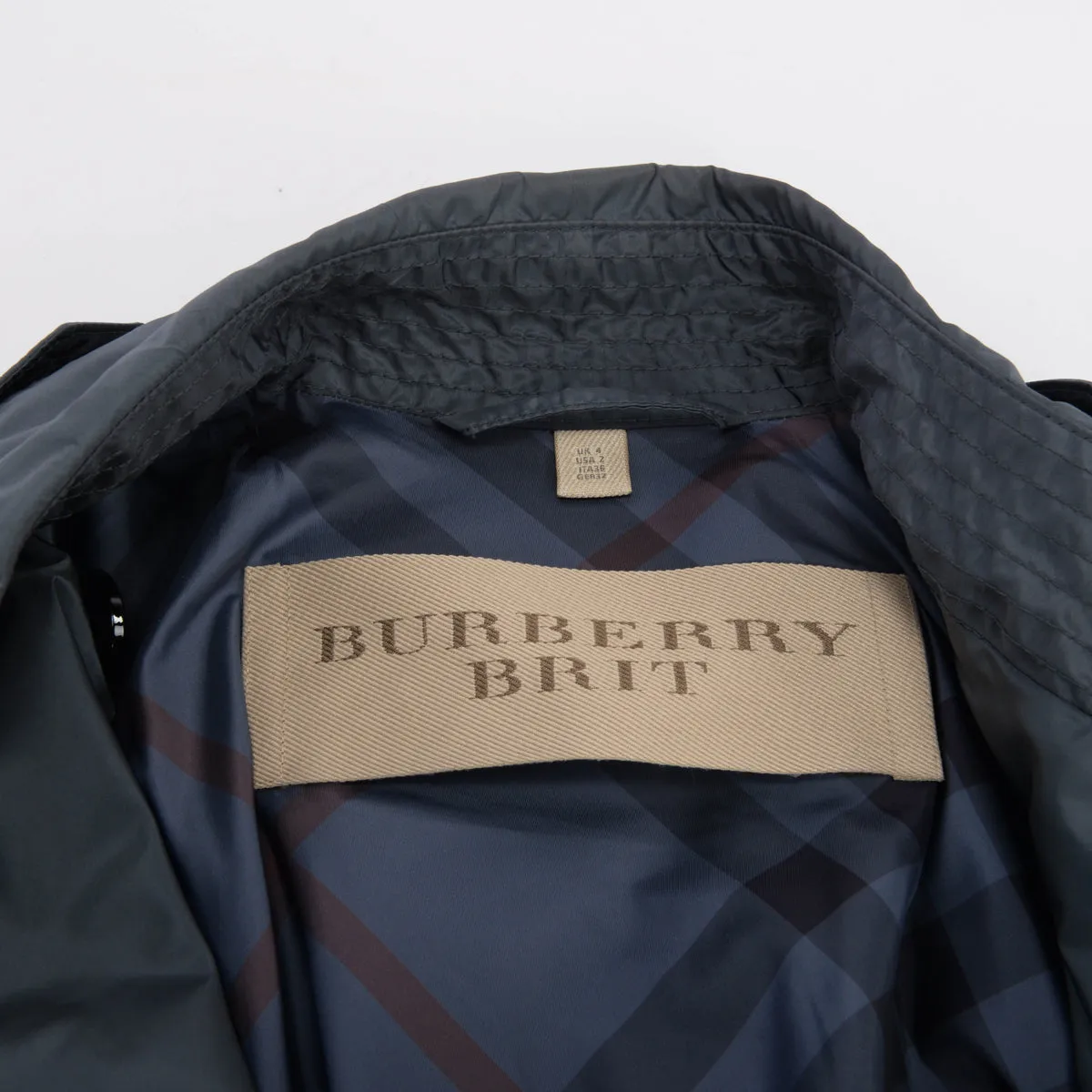 Burberry Brit Grey Nylon Short Coat UK 4