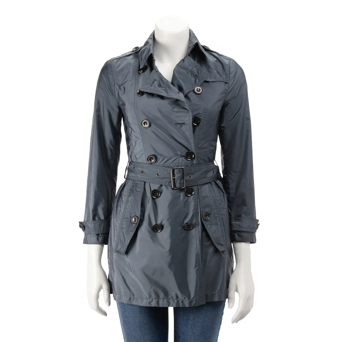 Burberry Brit Grey Nylon Short Coat UK 4