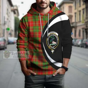 Burnett Tartan Hoodie with Family Crest Circle Style