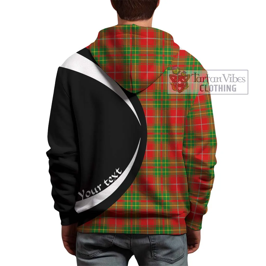 Burnett Tartan Hoodie with Family Crest Circle Style