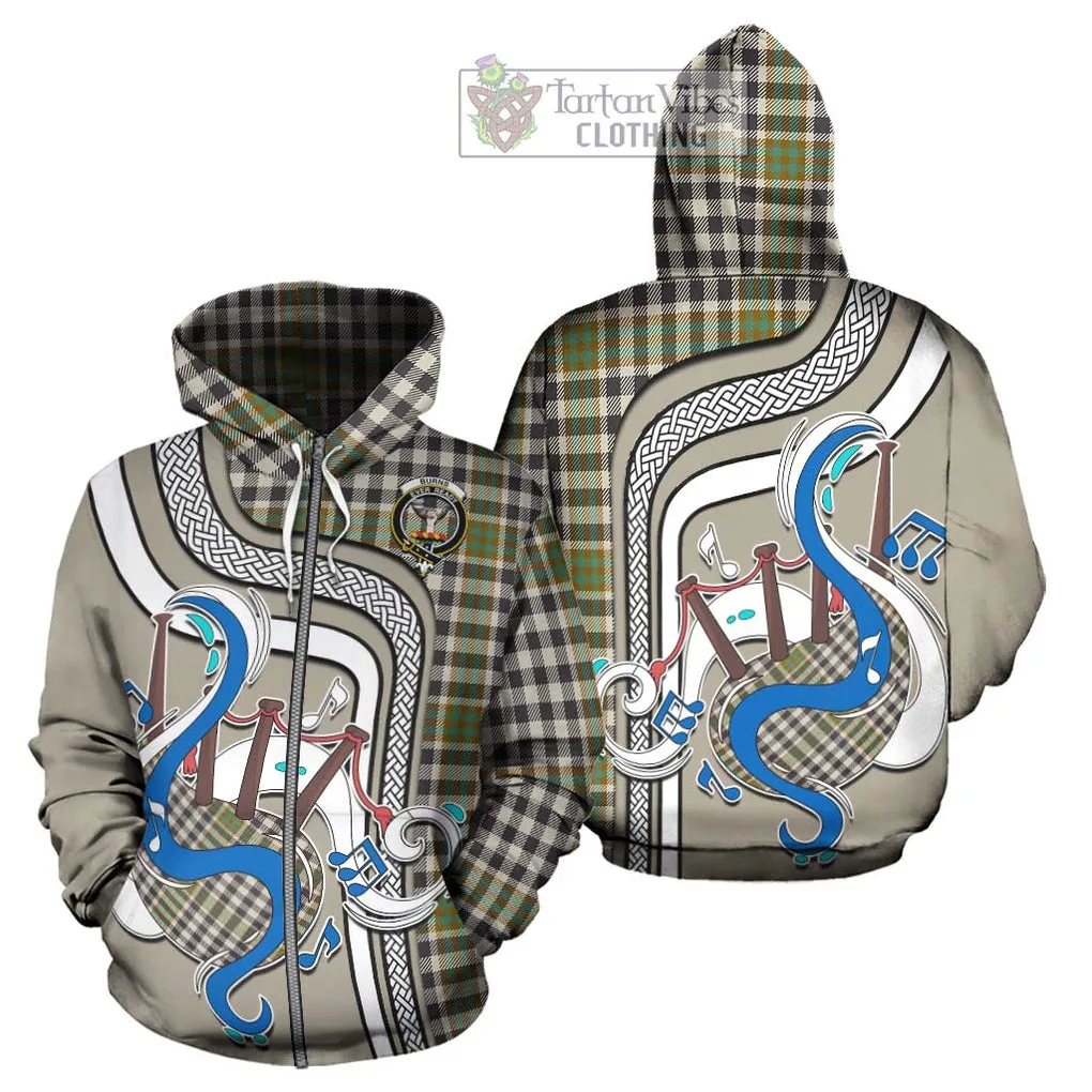 Burns Check Tartan Hoodie with Epic Bagpipe Style