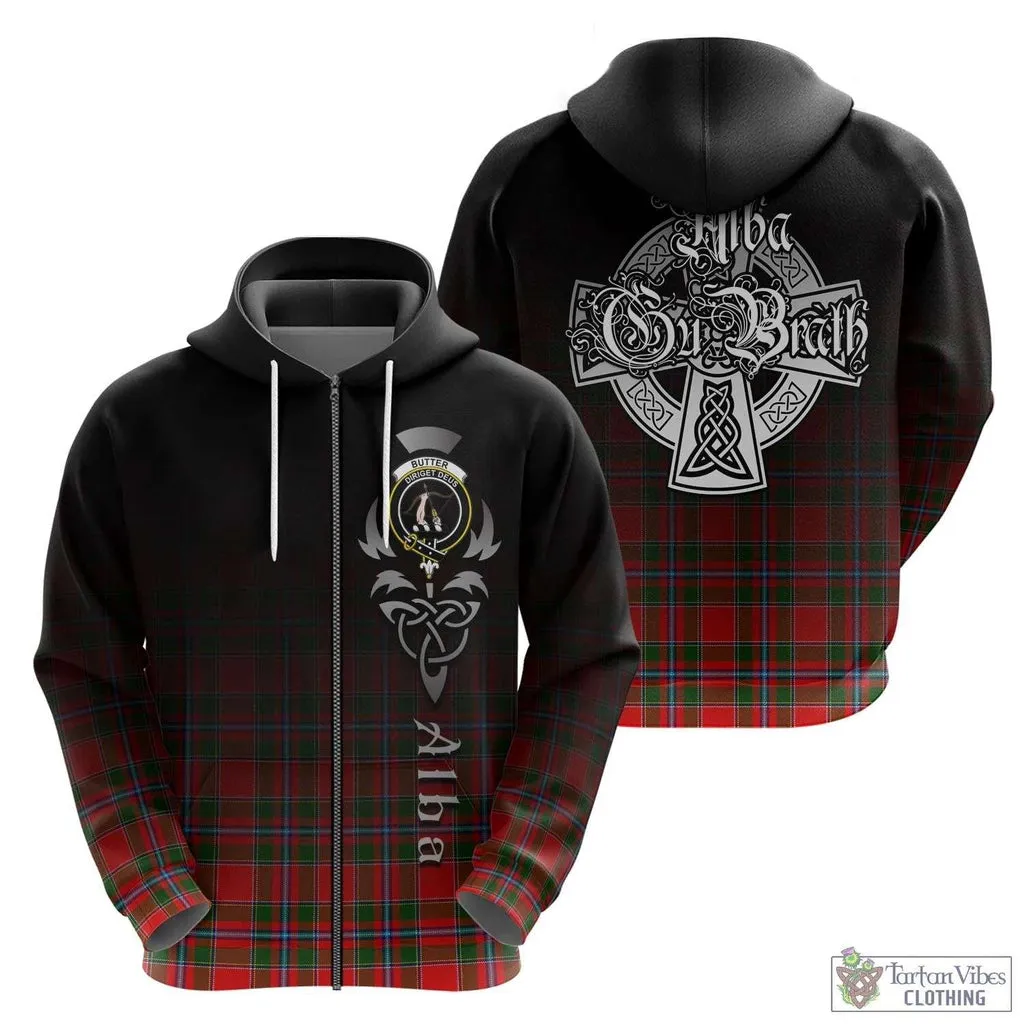 Butter Tartan Hoodie Featuring Alba Gu Brath Family Crest Celtic Inspired