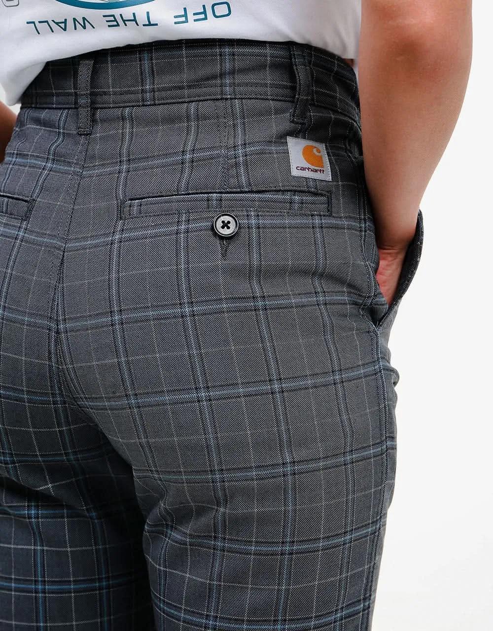 Carhartt WIP Menson Pant - Stowe Check-Wave (Rigid)