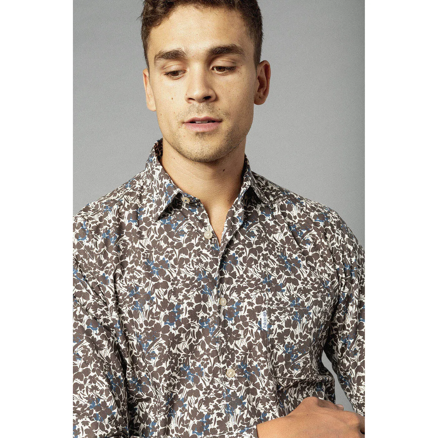 Chemise Manches Longues Imprimé Fleurs Fantaisie