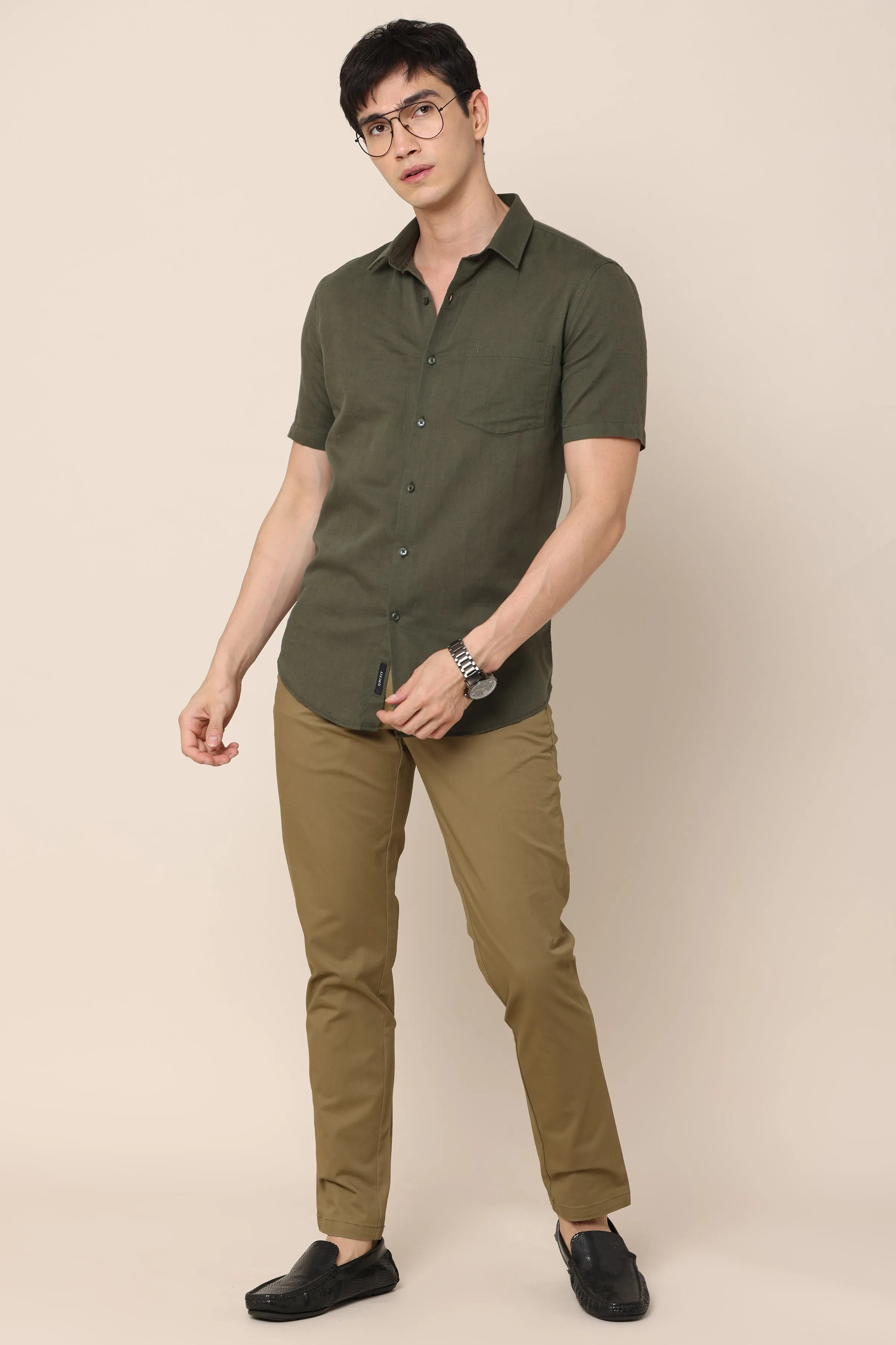 Classic Olive Green Cotton Chinos