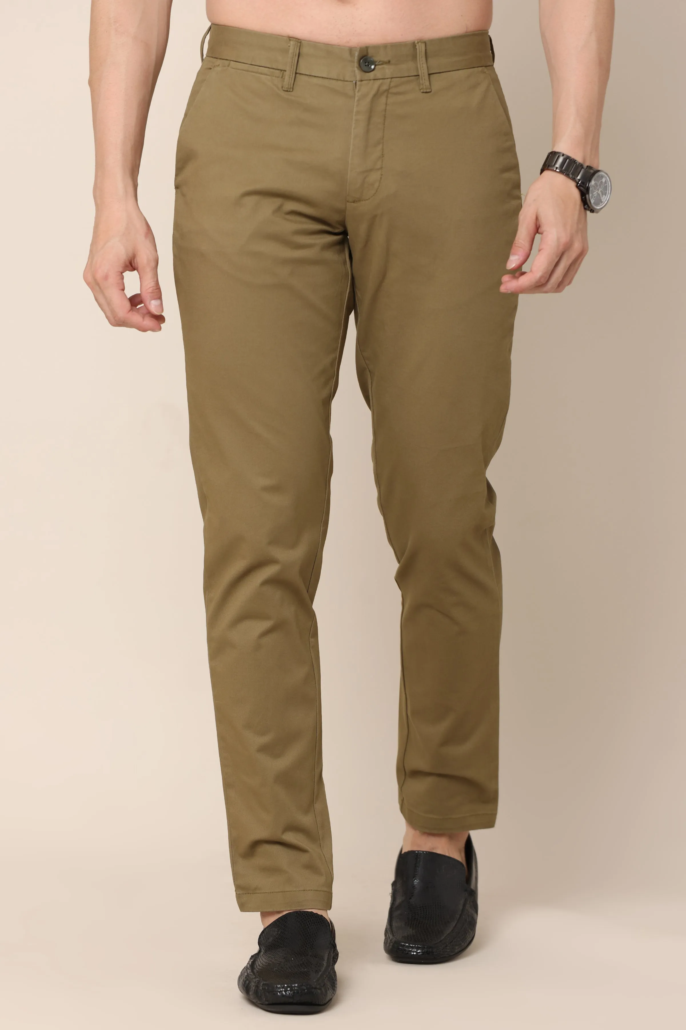 Classic Olive Green Cotton Chinos