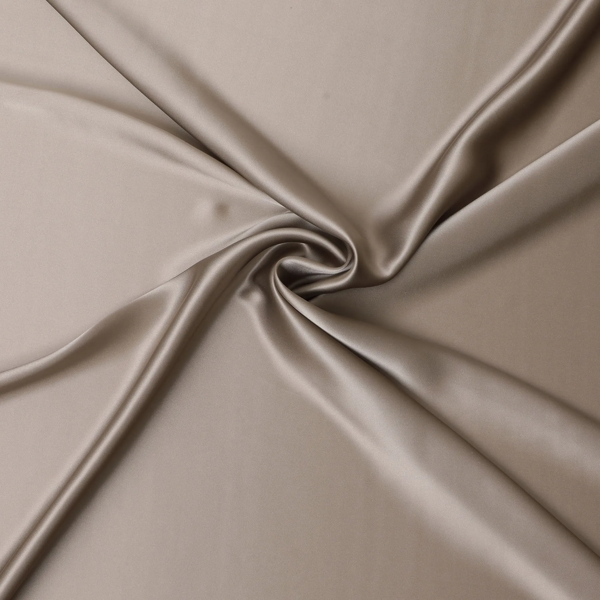 Classic Taupe Pure Silk Satin Fabric, 110 cm Width-20054