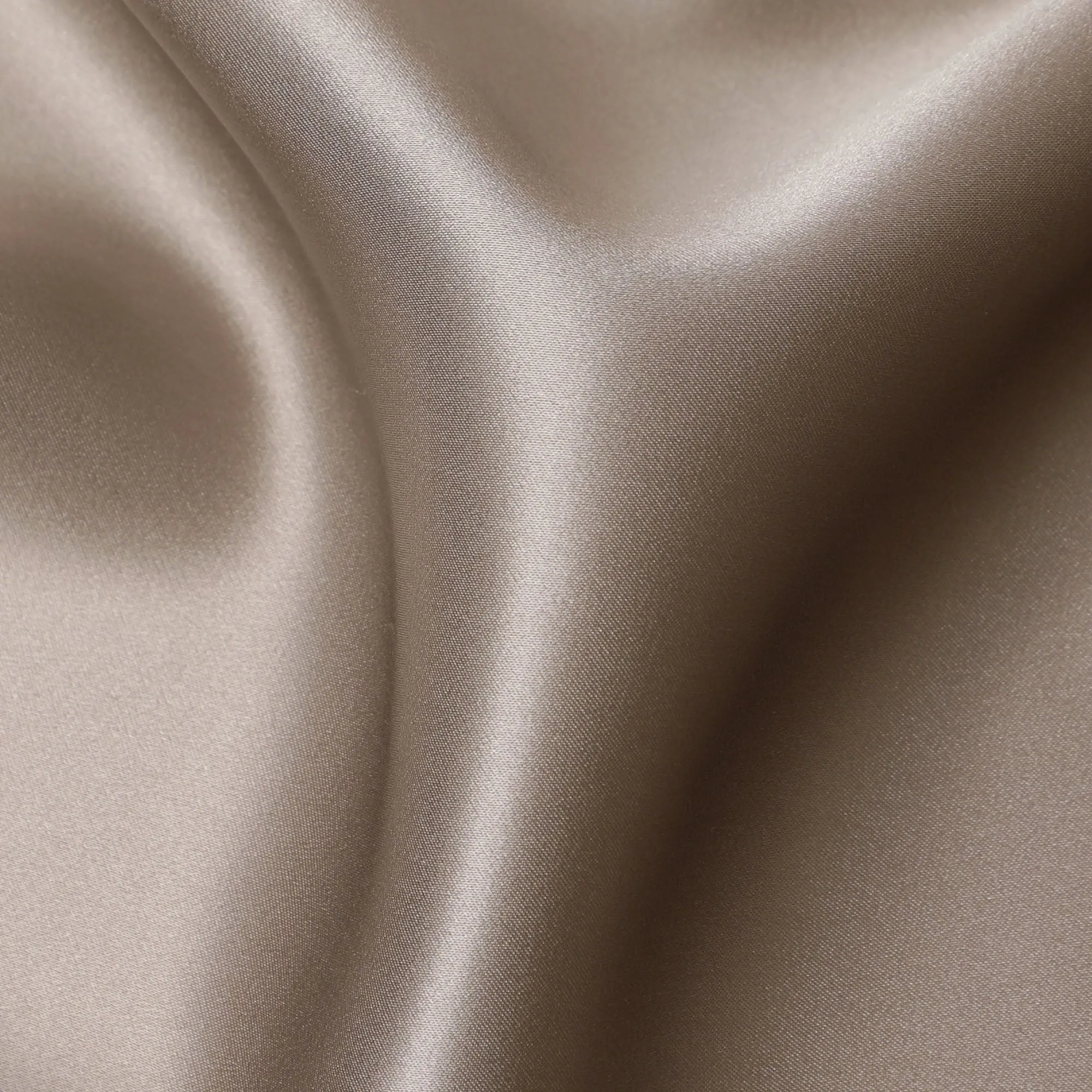 Classic Taupe Pure Silk Satin Fabric, 110 cm Width-20054