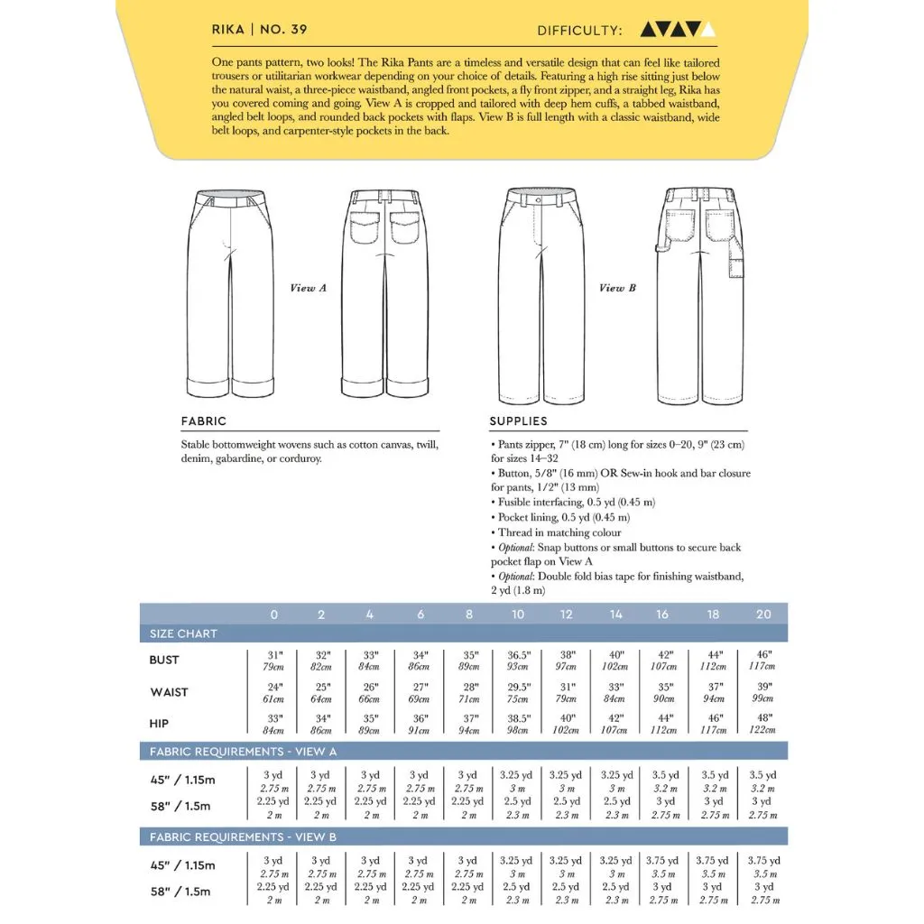 Closet Core Patterns Rika Pants