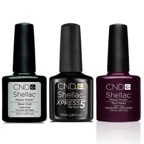 CND - Shellac Xpress5 Combo - Base, Top & Plum Paisley (0.25 oz)