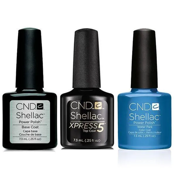 CND - Shellac Xpress5 Combo - Base, Top & Water Park (0.25 oz)