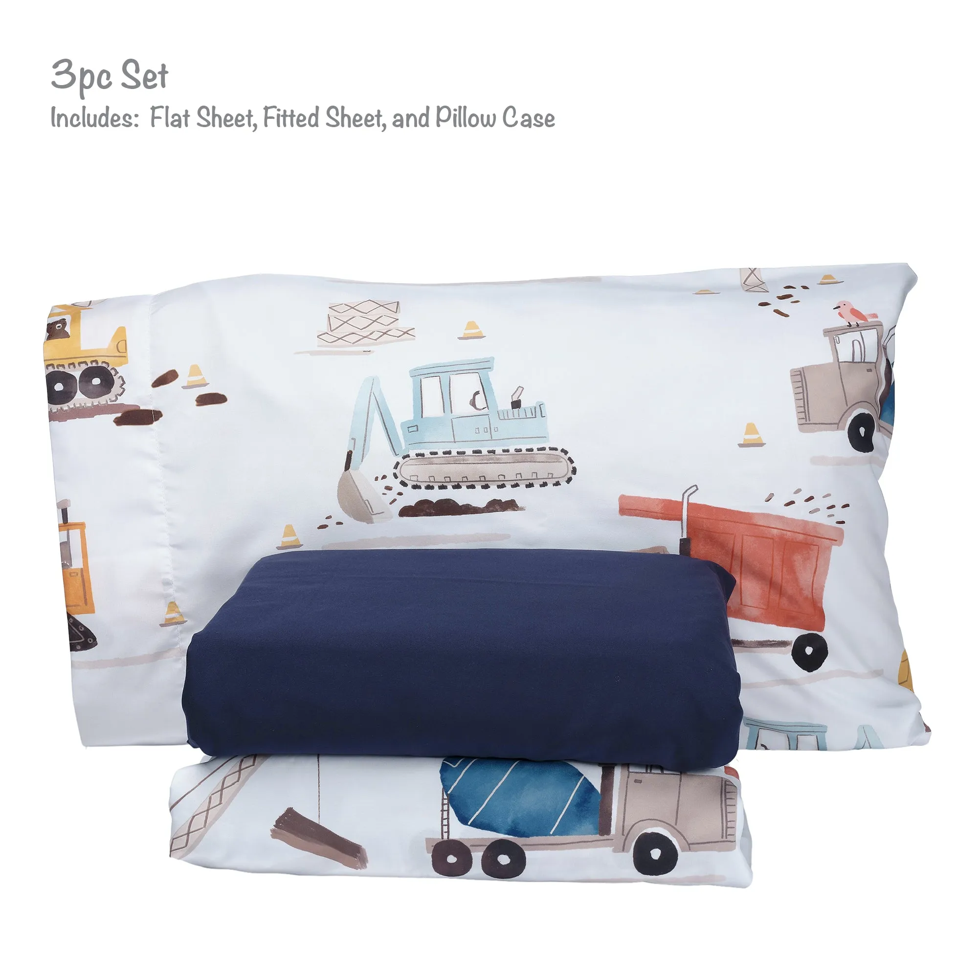 Construction Zone Twin Sheets & Pillowcase Set