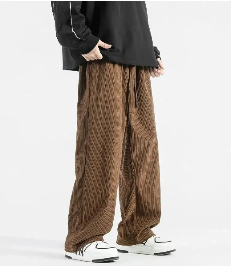 Corduroy Wide-Leg Casual Pants