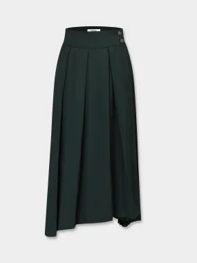 Crossover Mix Pleat Skirt-Green