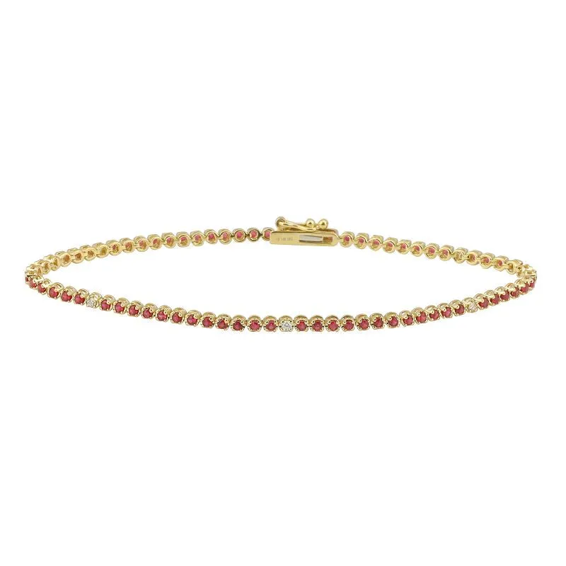 Crown Prong Gemstone Diamond Tennis Bracelet