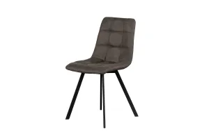 Dalen Microfiber Dining Side Chair in Grey (Set of 2)